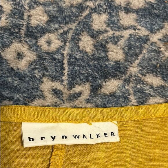 SOLD Bryn Walker Yellow Sleeveless Linen Pullover Top Boho Coastal Minimalist - Picture 7 of 9